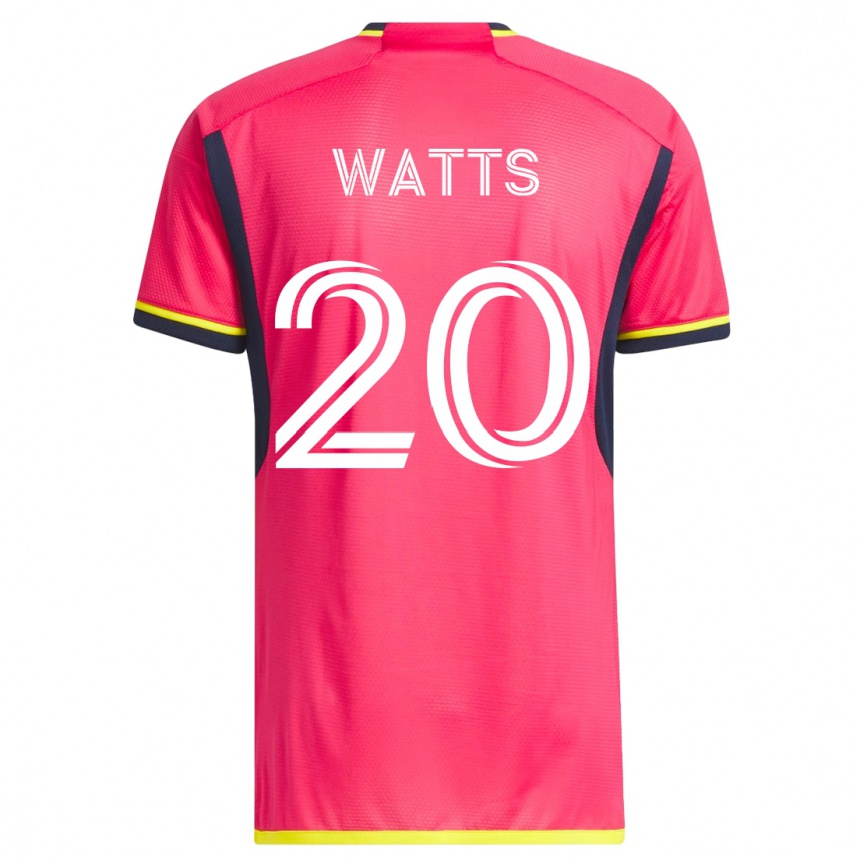 Herren Fußball Akil Watts #20 Rosa Heimtrikot Trikot 2023/24 T-Shirt Luxemburg