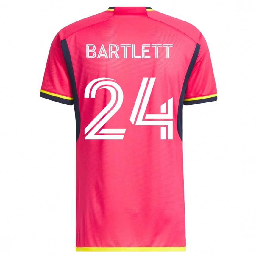 Herren Fußball Lucas Bartlett #24 Rosa Heimtrikot Trikot 2023/24 T-Shirt Luxemburg
