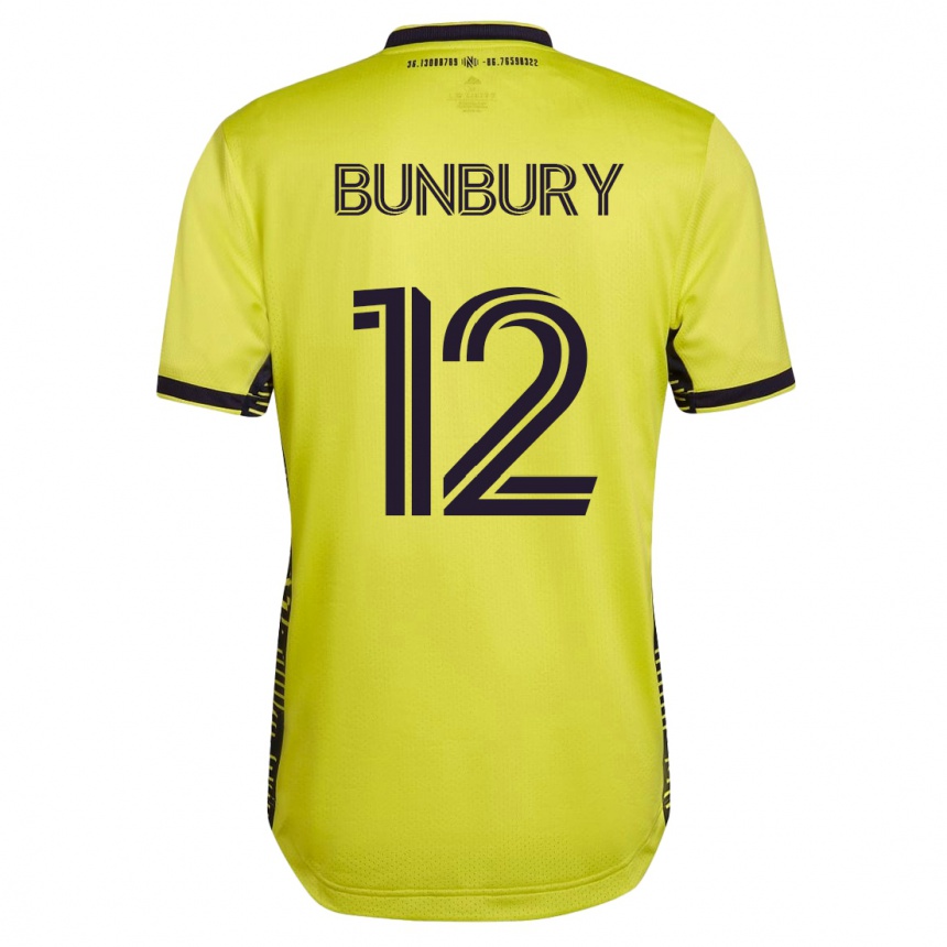 Herren Fußball Teal Bunbury #12 Gelb Heimtrikot Trikot 2023/24 T-Shirt Luxemburg