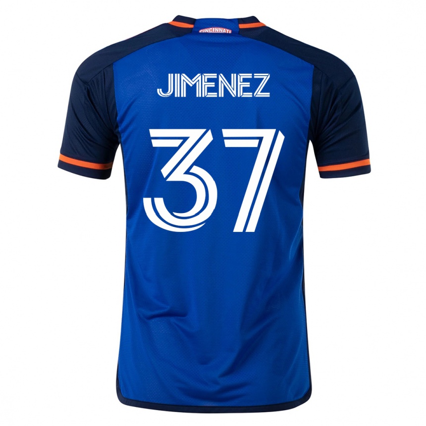Herren Fußball Stiven Jimenez #37 Blau Heimtrikot Trikot 2023/24 T-Shirt Luxemburg