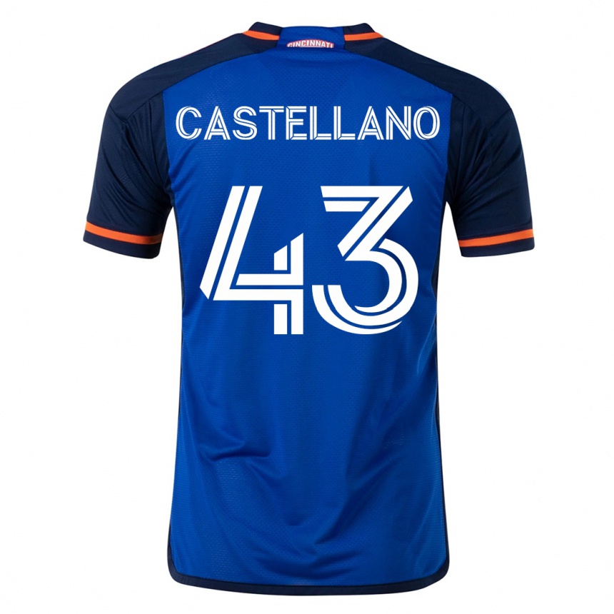Herren Fußball Jesús Castellano #43 Blau Heimtrikot Trikot 2023/24 T-Shirt Luxemburg