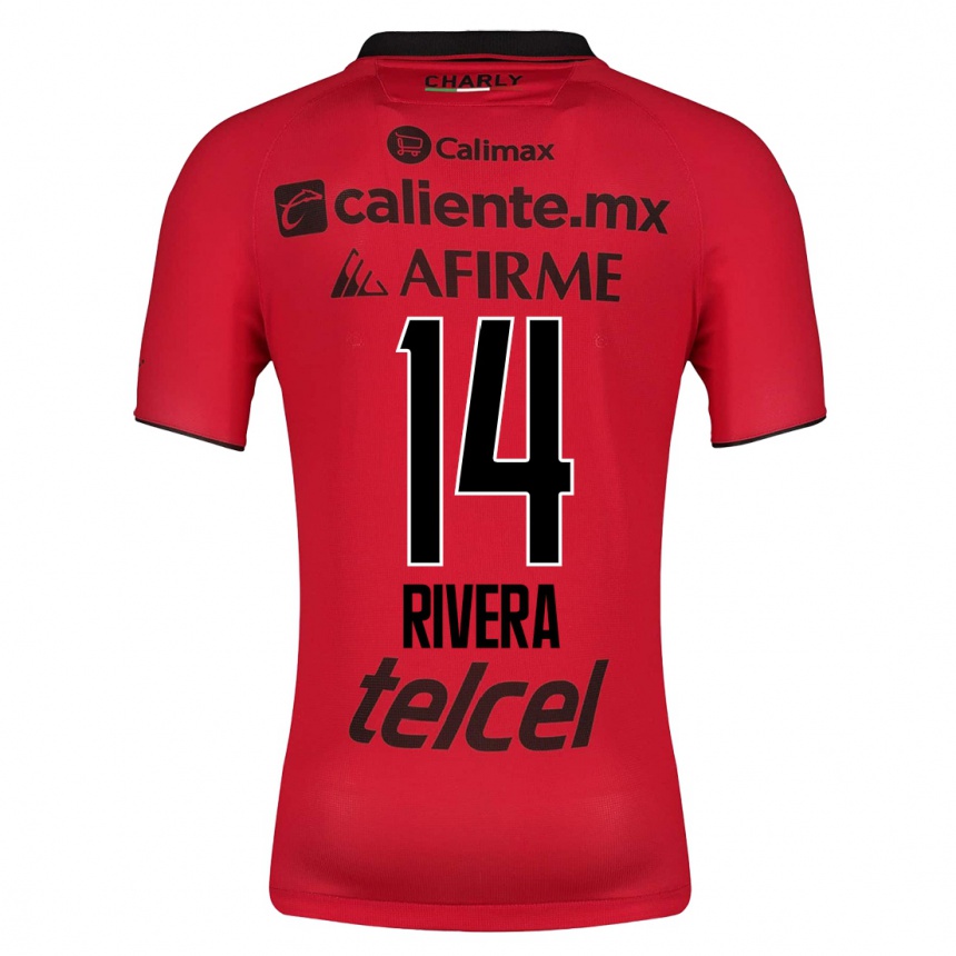 Herren Fußball Christian Rivera #14 Rot Heimtrikot Trikot 2023/24 T-Shirt Luxemburg