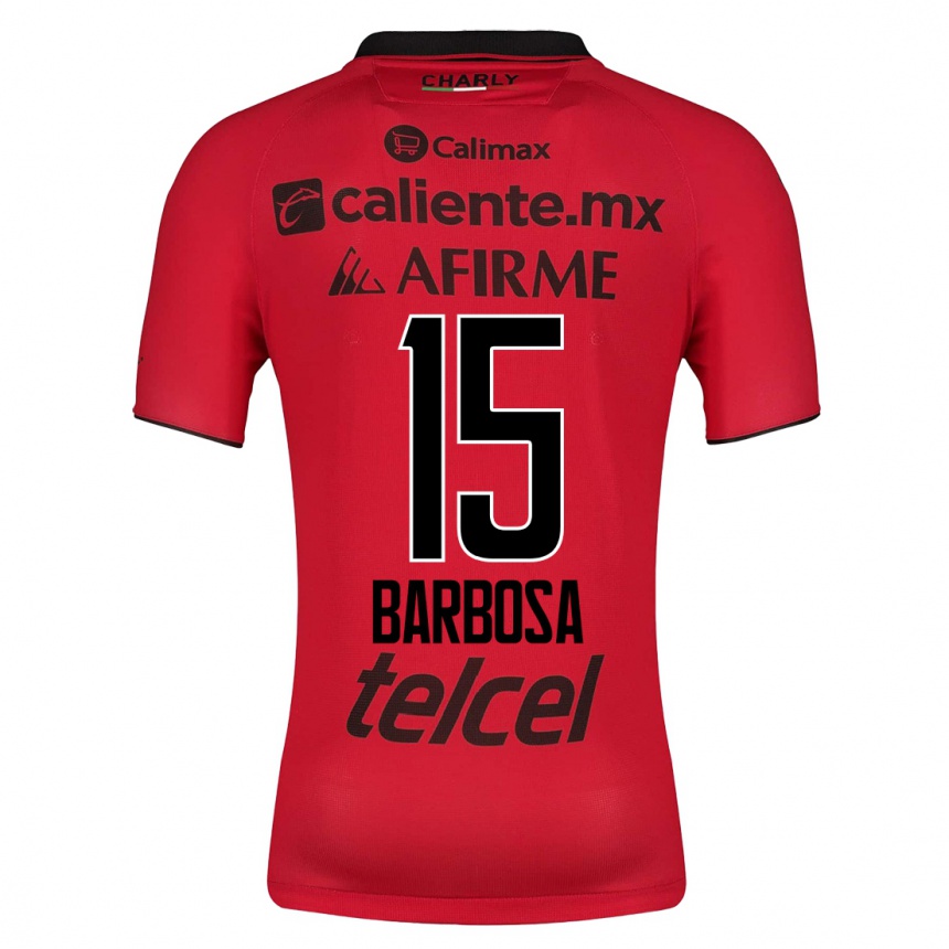 Herren Fußball Diego Barbosa #15 Rot Heimtrikot Trikot 2023/24 T-Shirt Luxemburg