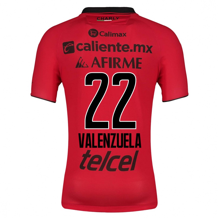 Herren Fußball Carlos Valenzuela #22 Rot Heimtrikot Trikot 2023/24 T-Shirt Luxemburg