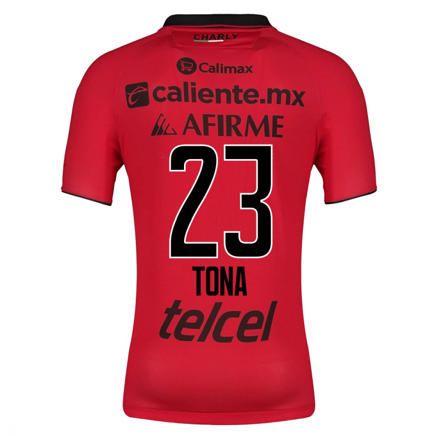 Herren Fußball Iván Tona #23 Rot Heimtrikot Trikot 2023/24 T-Shirt Luxemburg