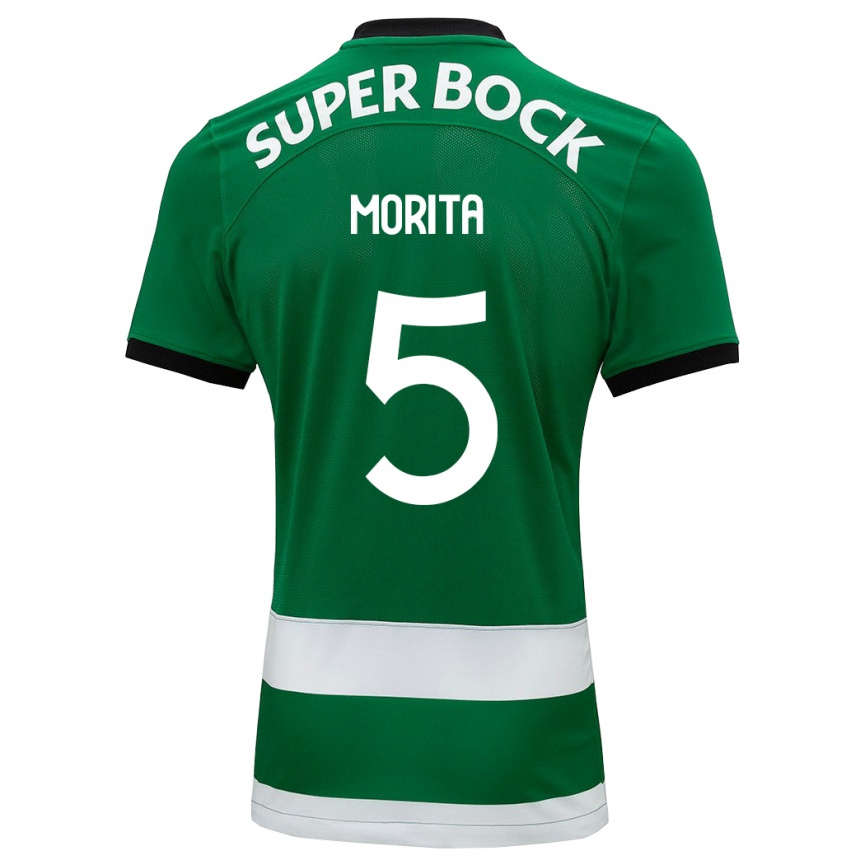 Herren Fußball Hidemasa Morita #5 Grün Heimtrikot Trikot 2023/24 T-Shirt Luxemburg