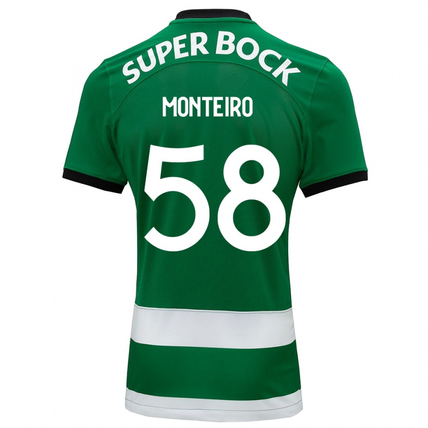 Herren Fußball David Monteiro #58 Grün Heimtrikot Trikot 2023/24 T-Shirt Luxemburg