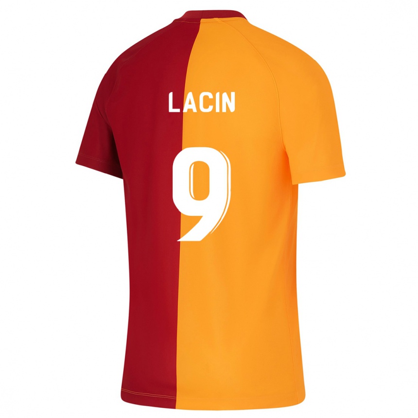 Herren Fußball Elanur Laçin #9 Orangefarben Heimtrikot Trikot 2023/24 T-Shirt Luxemburg