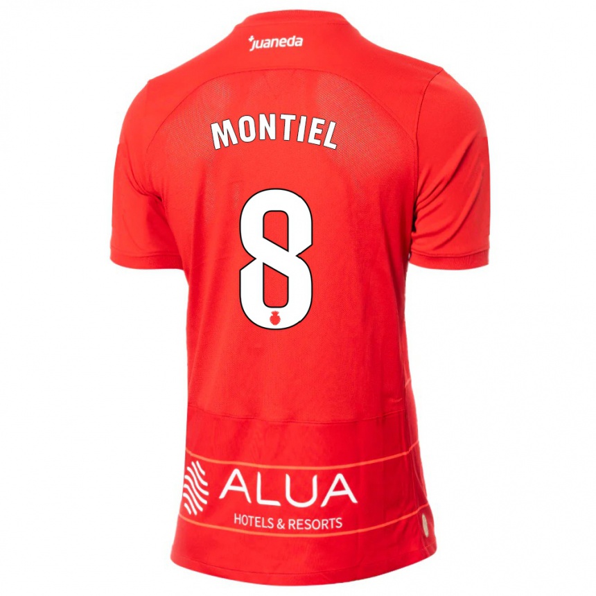 Herren Fußball Luis Montiel #8 Rot Heimtrikot Trikot 2023/24 T-Shirt Luxemburg