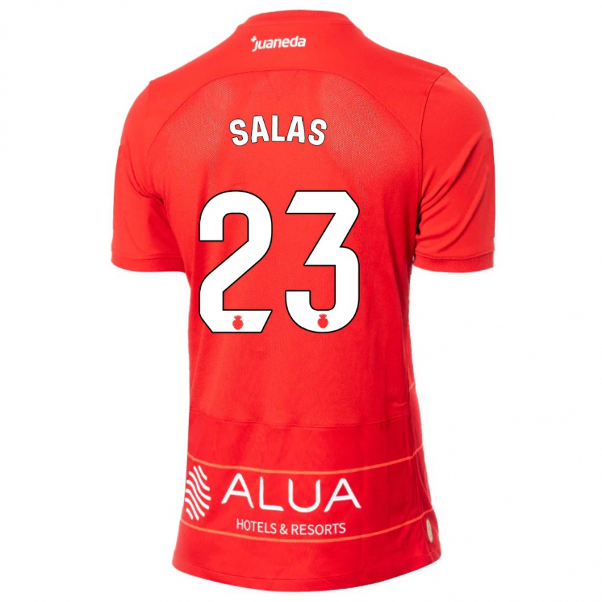 Herren Fußball Jan Salas #23 Rot Heimtrikot Trikot 2023/24 T-Shirt Luxemburg