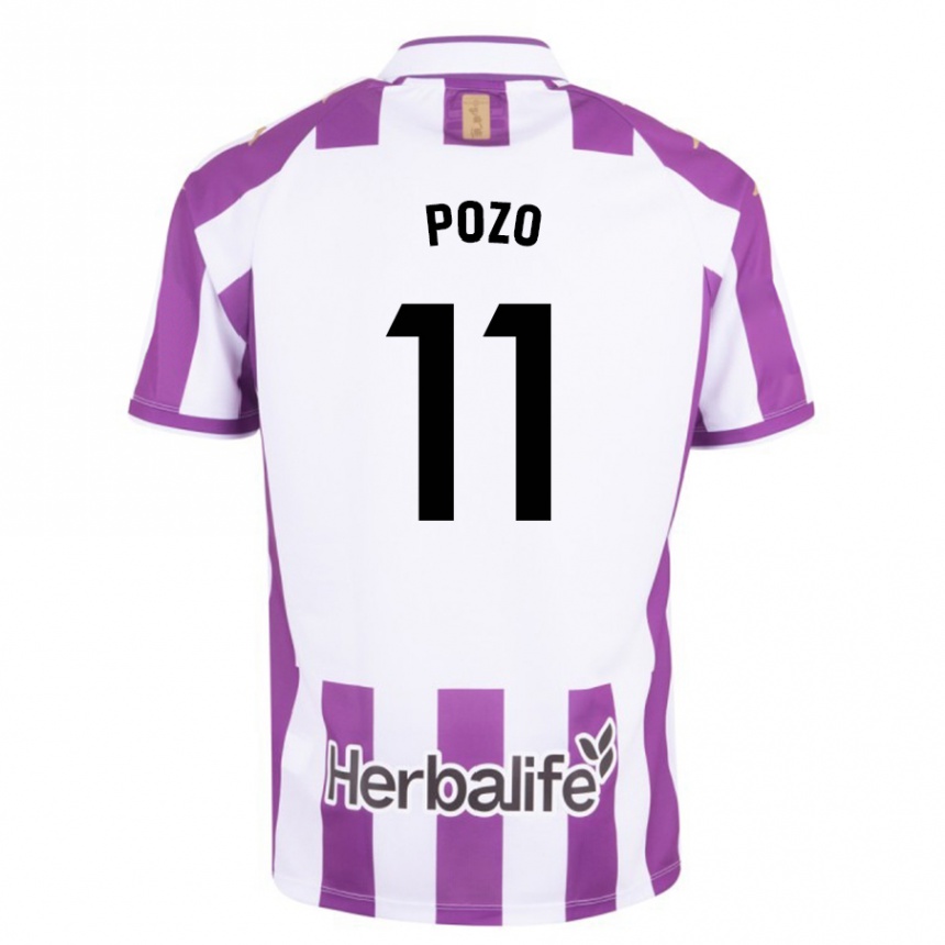 Herren Fußball Manuel Pozo #11 Lila Heimtrikot Trikot 2023/24 T-Shirt Luxemburg