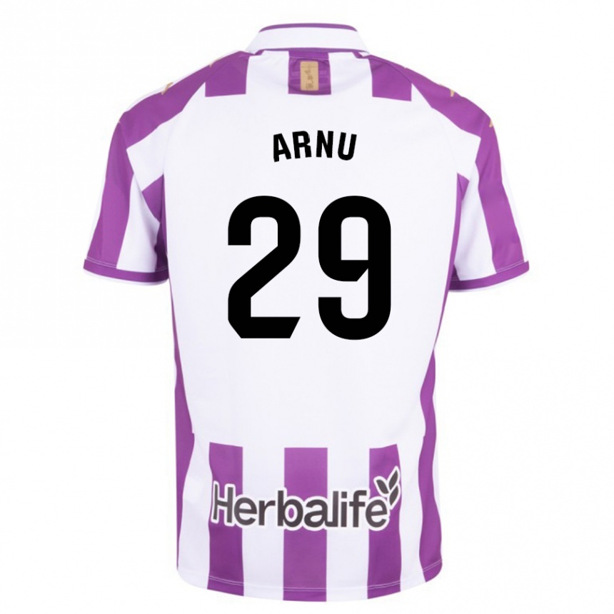 Herren Fußball Adrián Arnu #29 Lila Heimtrikot Trikot 2023/24 T-Shirt Luxemburg