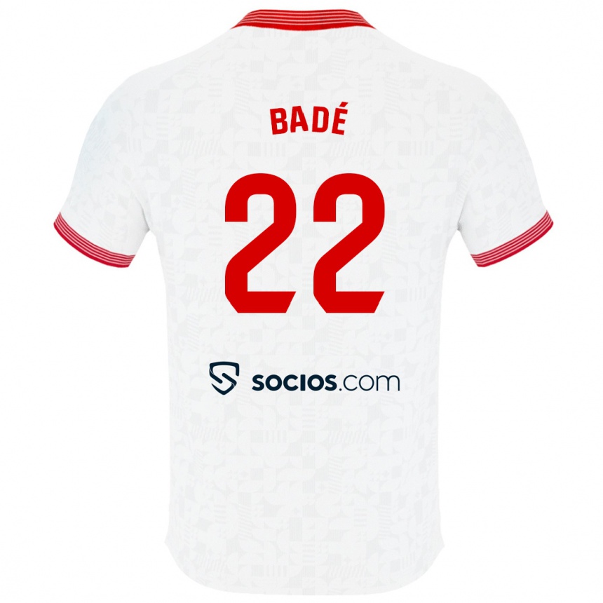Herren Fußball Loïc Badé #22 Weiß Heimtrikot Trikot 2023/24 T-Shirt Luxemburg