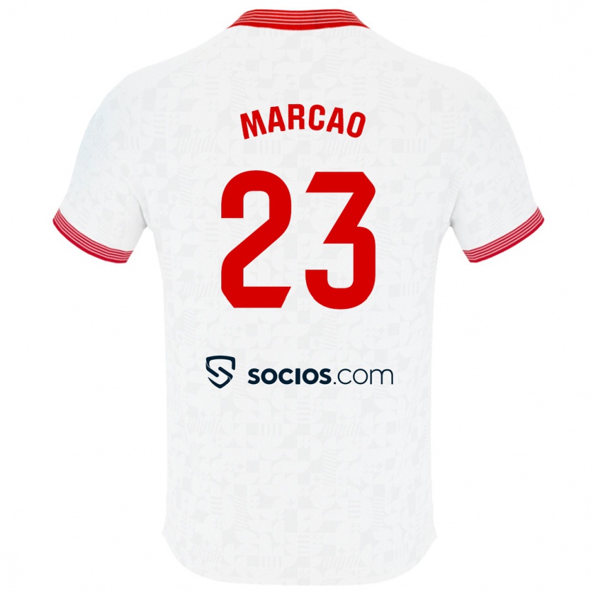 Herren Fußball Marcão #23 Weiß Heimtrikot Trikot 2023/24 T-Shirt Luxemburg