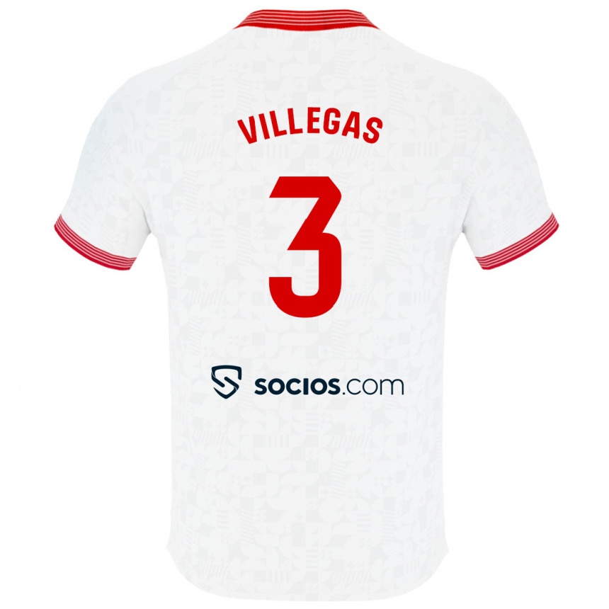 Herren Fußball Juancho Villegas #3 Weiß Heimtrikot Trikot 2023/24 T-Shirt Luxemburg