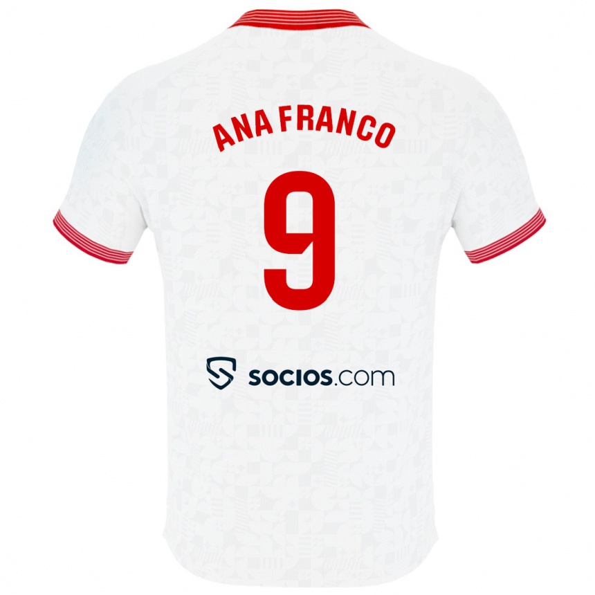 Herren Fußball Ana Franco De La Vega #9 Weiß Heimtrikot Trikot 2023/24 T-Shirt Luxemburg