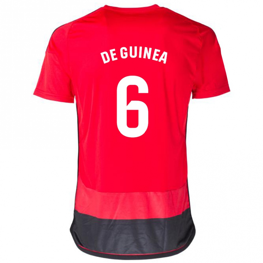 Herren Fußball Asier Ortiz De Guinea #6 Rot Schwarz Heimtrikot Trikot 2023/24 T-Shirt Luxemburg