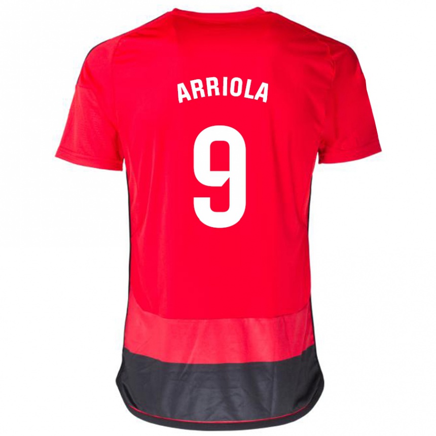 Herren Fußball Marcos Arriola #9 Rot Schwarz Heimtrikot Trikot 2023/24 T-Shirt Luxemburg