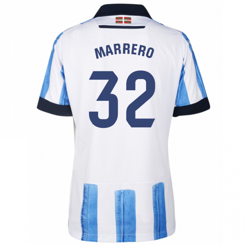 Herren Fußball Unai Marrero #32 Blau Weiss Heimtrikot Trikot 2023/24 T-Shirt Luxemburg