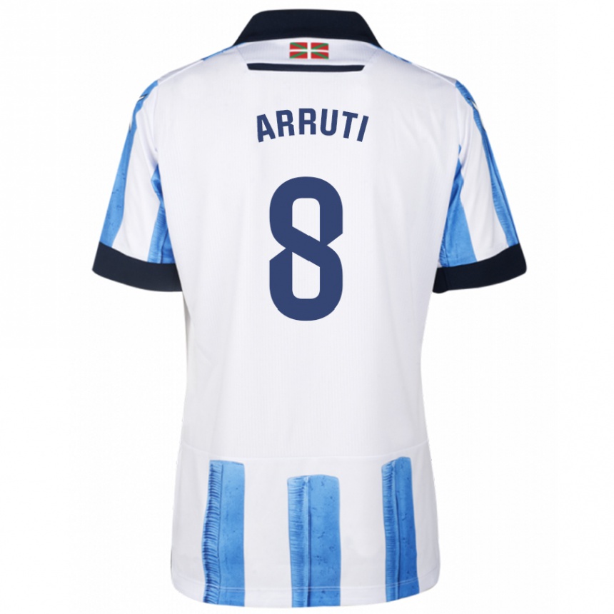 Herren Fußball Martín Arruti #8 Blau Weiss Heimtrikot Trikot 2023/24 T-Shirt Luxemburg