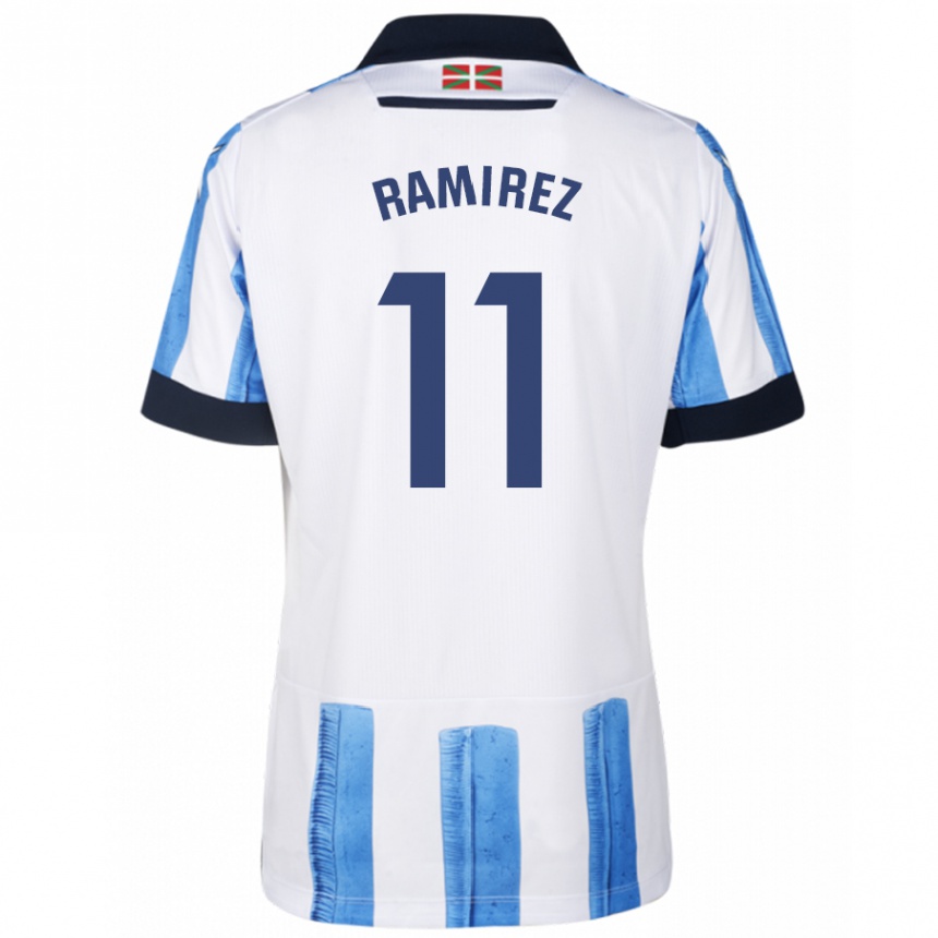 Herren Fußball Darío Ramirez #11 Blau Weiss Heimtrikot Trikot 2023/24 T-Shirt Luxemburg