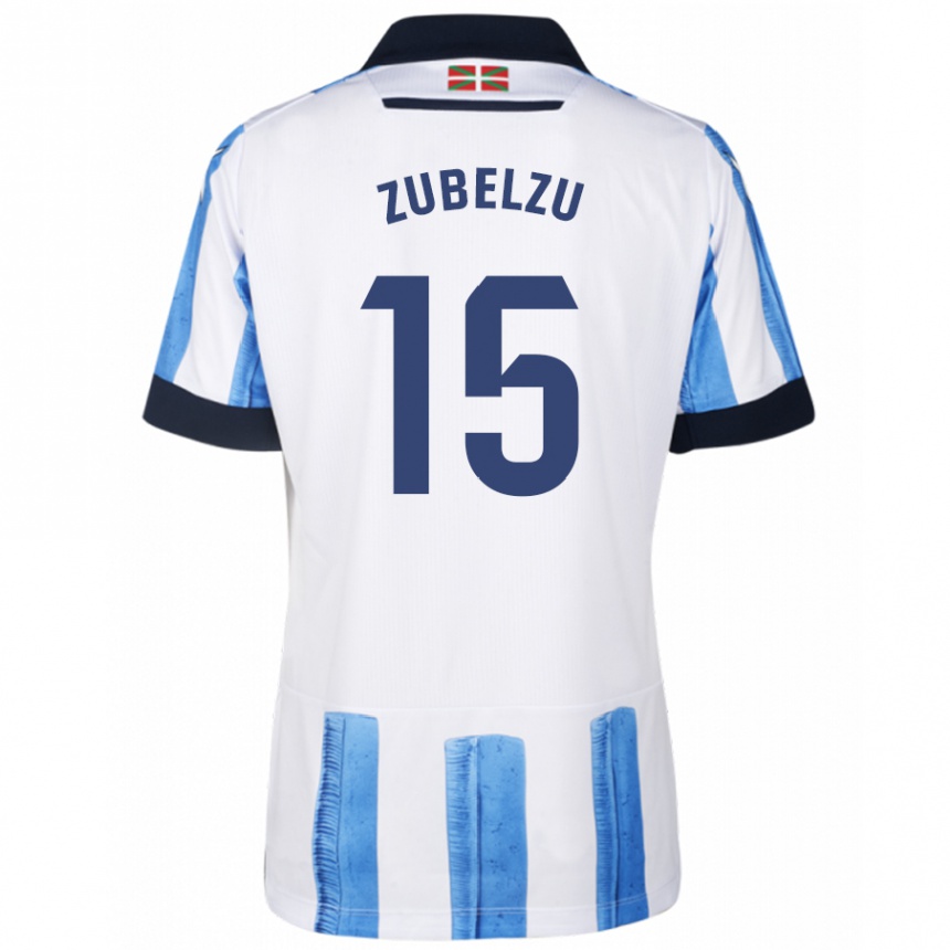 Herren Fußball Julen Zubelzu #15 Blau Weiss Heimtrikot Trikot 2023/24 T-Shirt Luxemburg