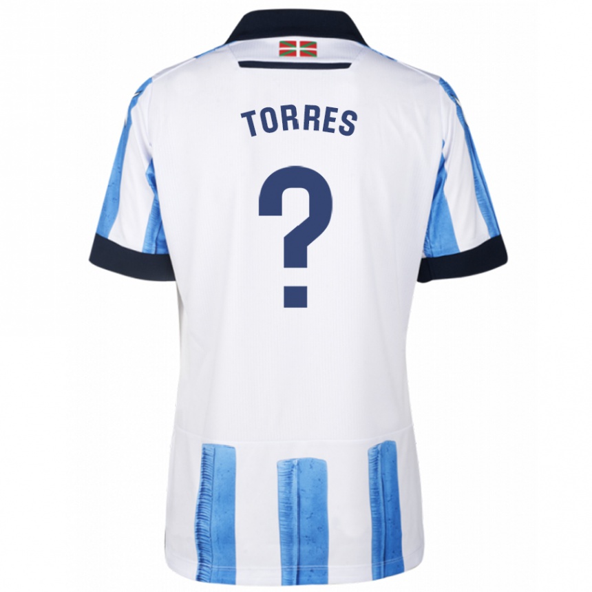 Herren Fußball Domenic Torres #0 Blau Weiss Heimtrikot Trikot 2023/24 T-Shirt Luxemburg