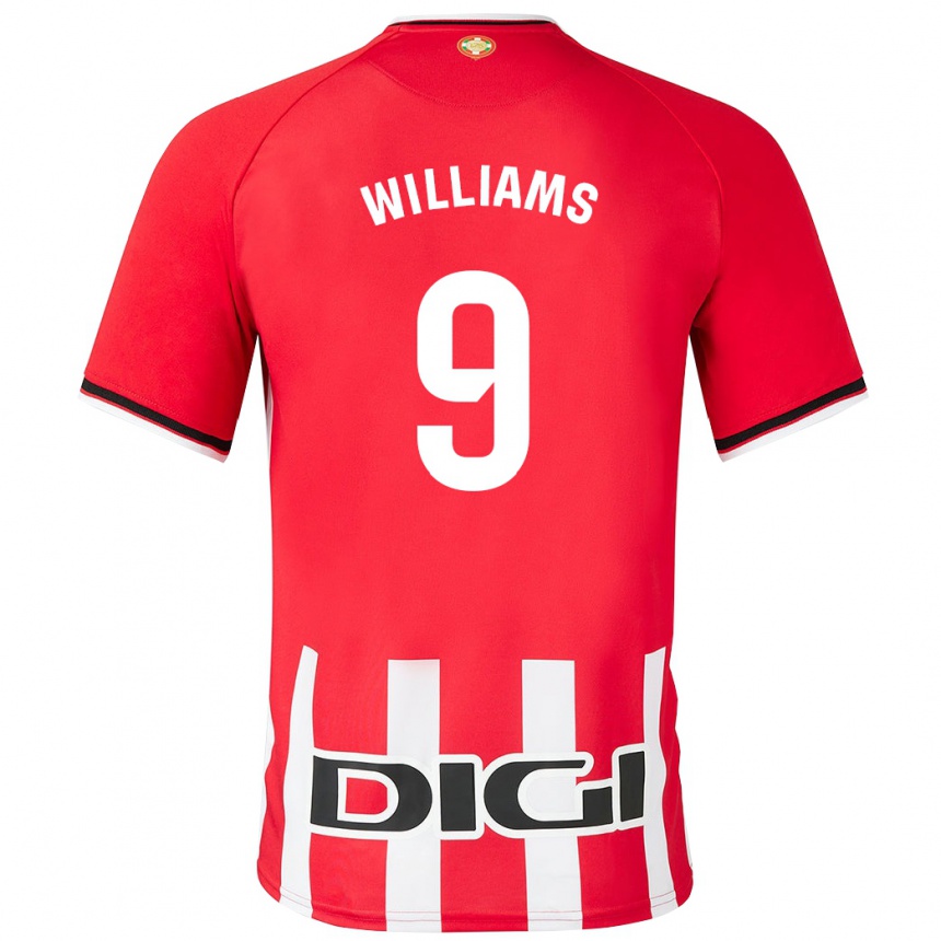 Herren Fußball Iñaki Williams #9 Rot Heimtrikot Trikot 2023/24 T-Shirt Luxemburg