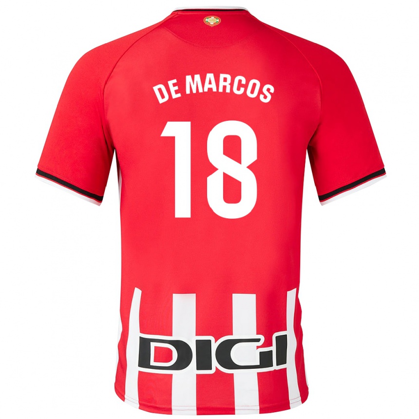Herren Fußball Óscar De Marcos #18 Rot Heimtrikot Trikot 2023/24 T-Shirt Luxemburg