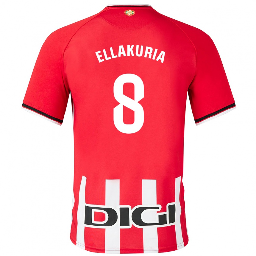 Herren Fußball Eneko Ellakuria #8 Rot Heimtrikot Trikot 2023/24 T-Shirt Luxemburg