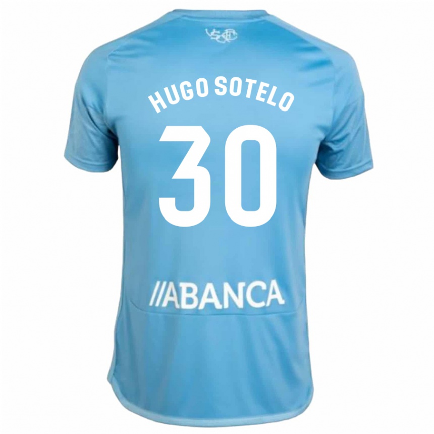 Herren Fußball Hugo Sotelo #30 Blau Heimtrikot Trikot 2023/24 T-Shirt Luxemburg