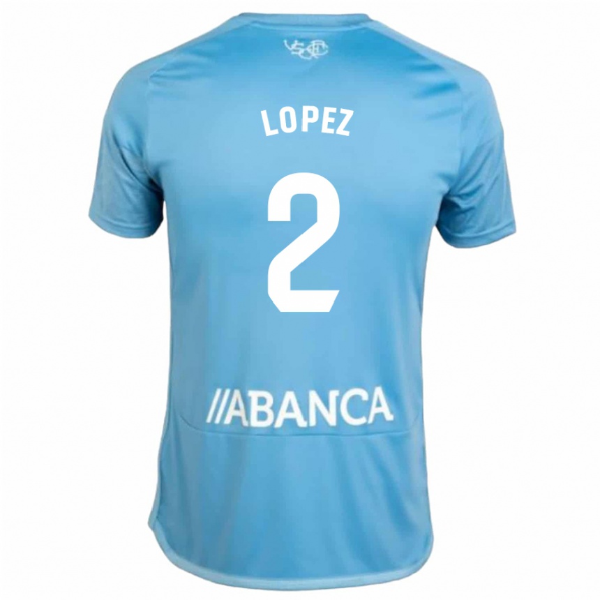 Herren Fußball Iván López #2 Blau Heimtrikot Trikot 2023/24 T-Shirt Luxemburg