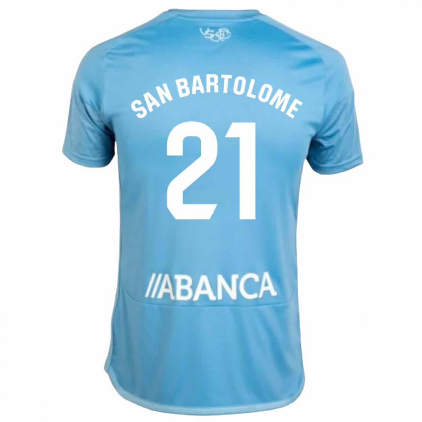 Herren Fußball Víctor San Bartolomé #21 Blau Heimtrikot Trikot 2023/24 T-Shirt Luxemburg