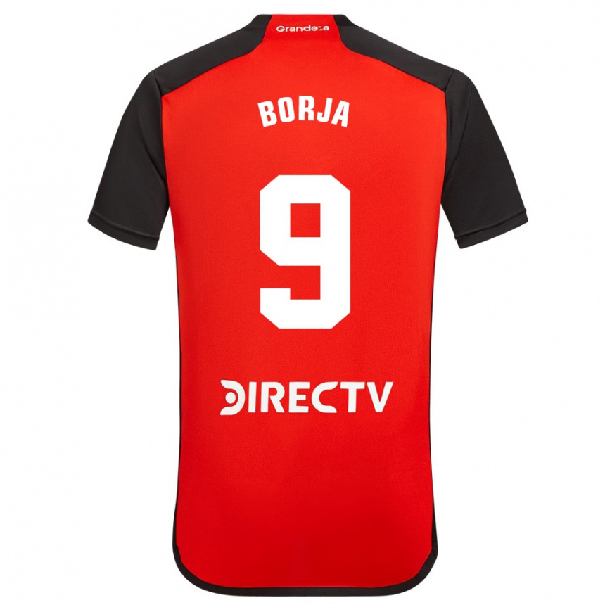 Herren Fußball Miguel Borja #9 Rot Auswärtstrikot Trikot 2023/24 T-Shirt Luxemburg