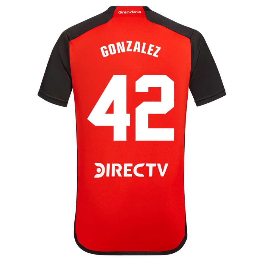 Herren Fußball Alexis González #42 Rot Auswärtstrikot Trikot 2023/24 T-Shirt Luxemburg
