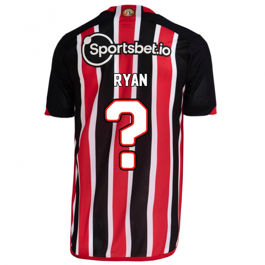 Herren Fußball Ryan #0 Blau Rot Auswärtstrikot Trikot 2023/24 T-Shirt Luxemburg