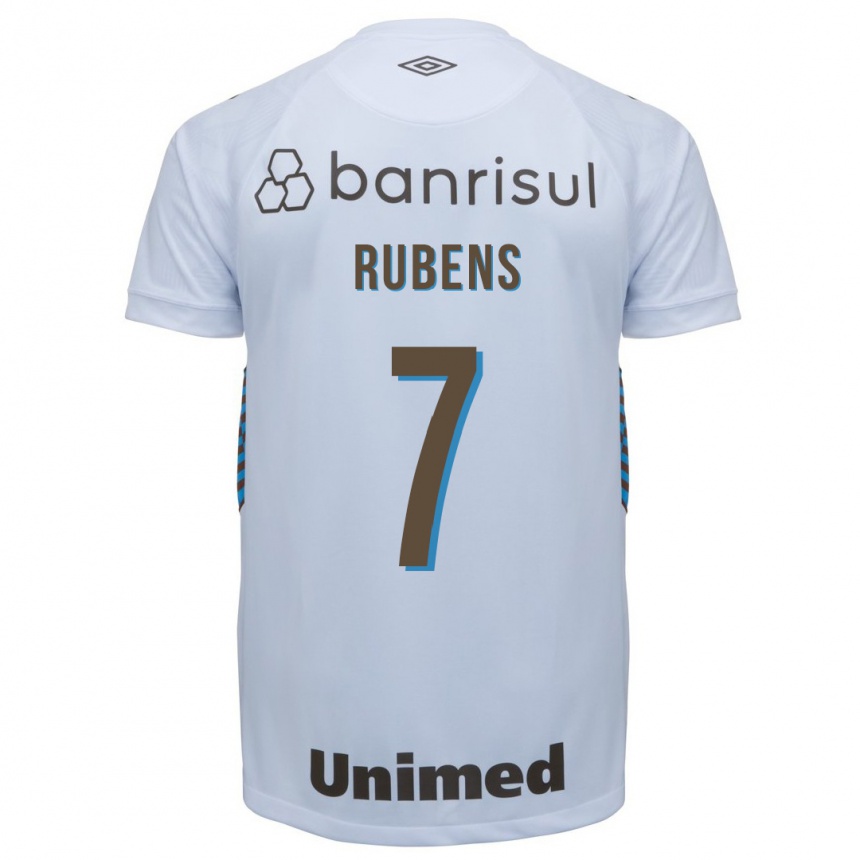 Herren Fußball Rubens #7 Weiß Auswärtstrikot Trikot 2023/24 T-Shirt Luxemburg
