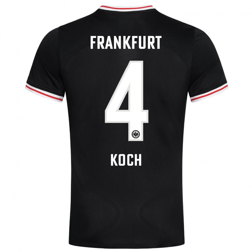 Herren Fußball Robin Koch #4 Schwarz Auswärtstrikot Trikot 2023/24 T-Shirt Luxemburg