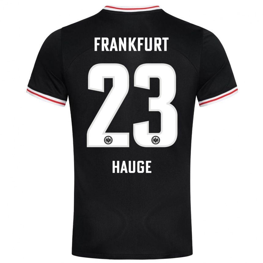 Herren Fußball Jens Petter Hauge #23 Schwarz Auswärtstrikot Trikot 2023/24 T-Shirt Luxemburg