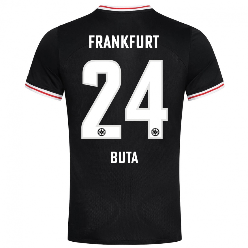 Herren Fußball Aurélio Buta #24 Schwarz Auswärtstrikot Trikot 2023/24 T-Shirt Luxemburg