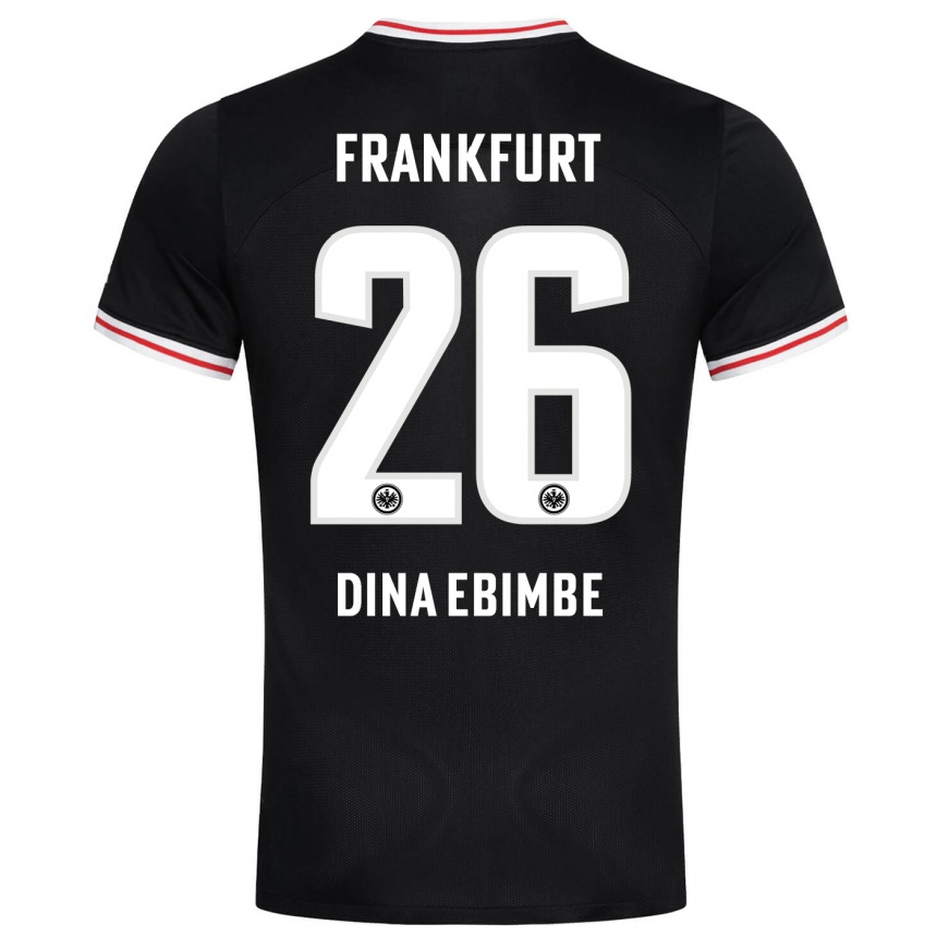 Herren Fußball Junior Dina Ebimbe #26 Schwarz Auswärtstrikot Trikot 2023/24 T-Shirt Luxemburg