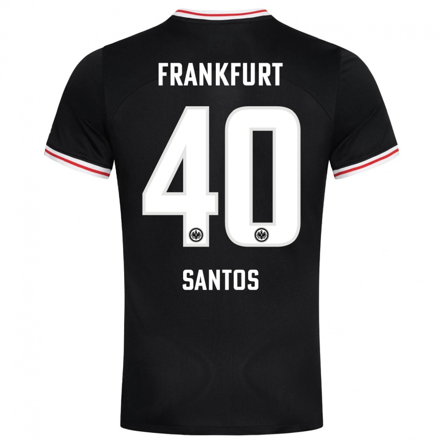 Herren Fußball Kauã Santos #40 Schwarz Auswärtstrikot Trikot 2023/24 T-Shirt Luxemburg