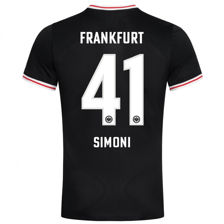 Herren Fußball Simon Simoni #41 Schwarz Auswärtstrikot Trikot 2023/24 T-Shirt Luxemburg