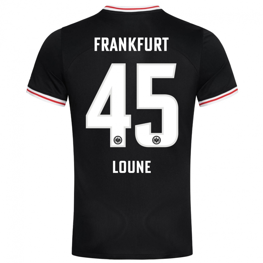 Herren Fußball Mehdi Loune #45 Schwarz Auswärtstrikot Trikot 2023/24 T-Shirt Luxemburg