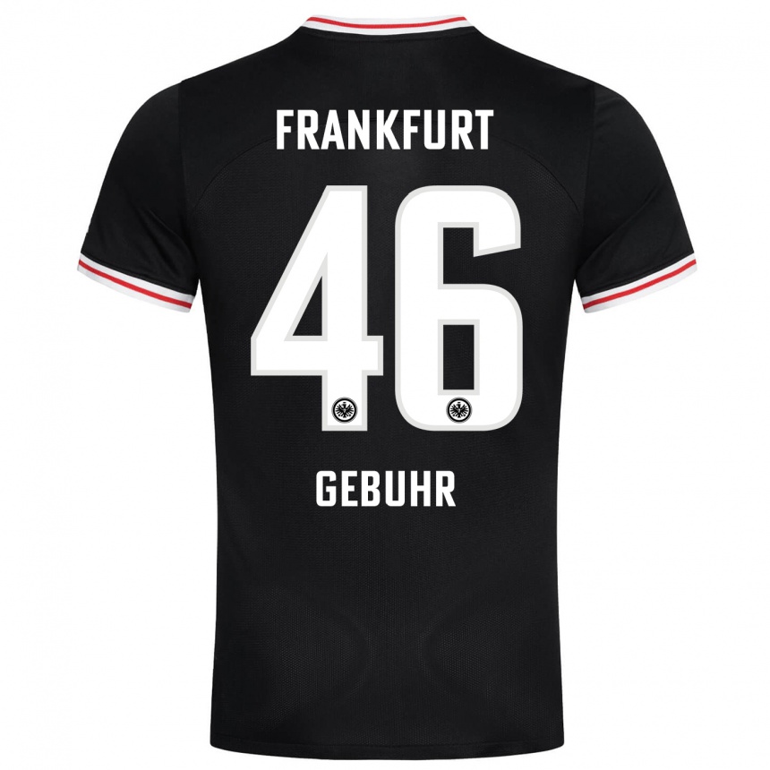 Herren Fußball Dario Gebuhr #46 Schwarz Auswärtstrikot Trikot 2023/24 T-Shirt Luxemburg