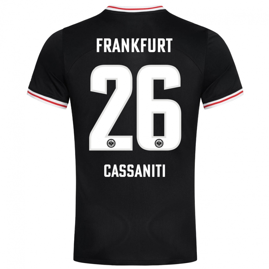 Herren Fußball Nino Cassaniti #26 Schwarz Auswärtstrikot Trikot 2023/24 T-Shirt Luxemburg