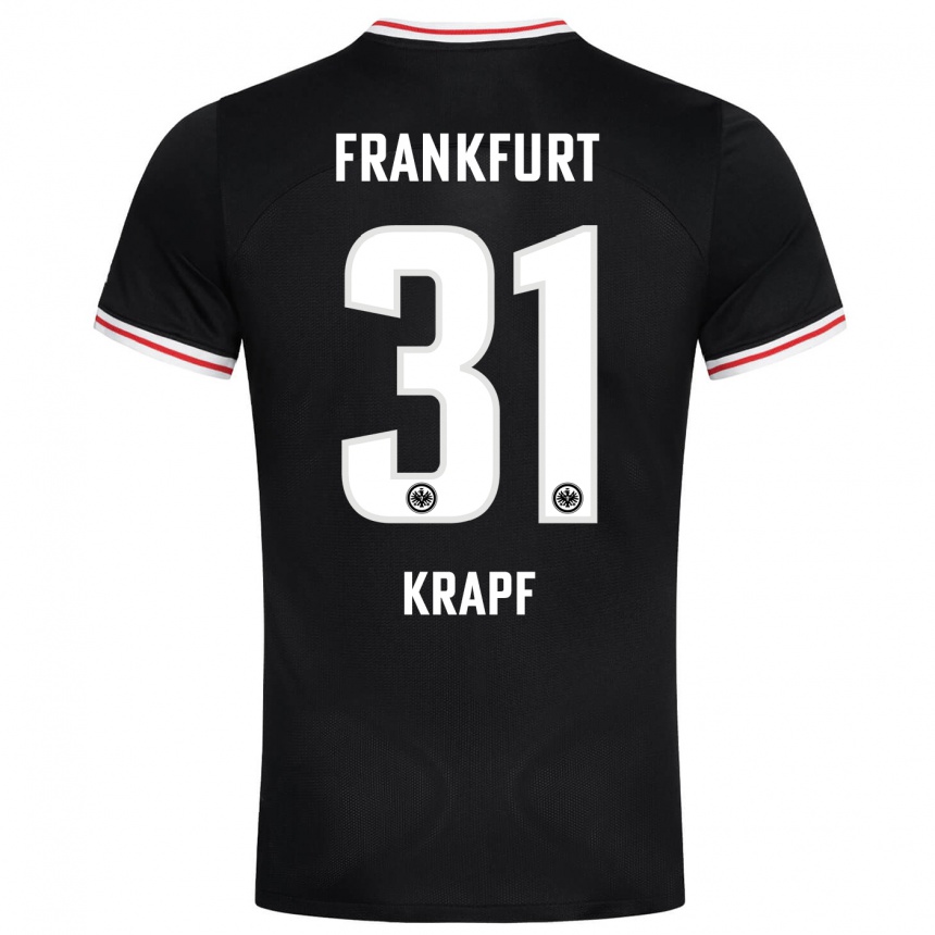 Herren Fußball Maximilian Krapf #31 Schwarz Auswärtstrikot Trikot 2023/24 T-Shirt Luxemburg