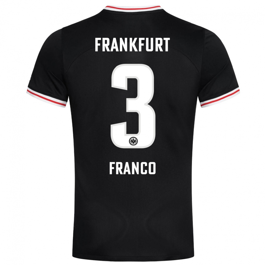 Herren Fußball Giuseppe Franco #3 Schwarz Auswärtstrikot Trikot 2023/24 T-Shirt Luxemburg