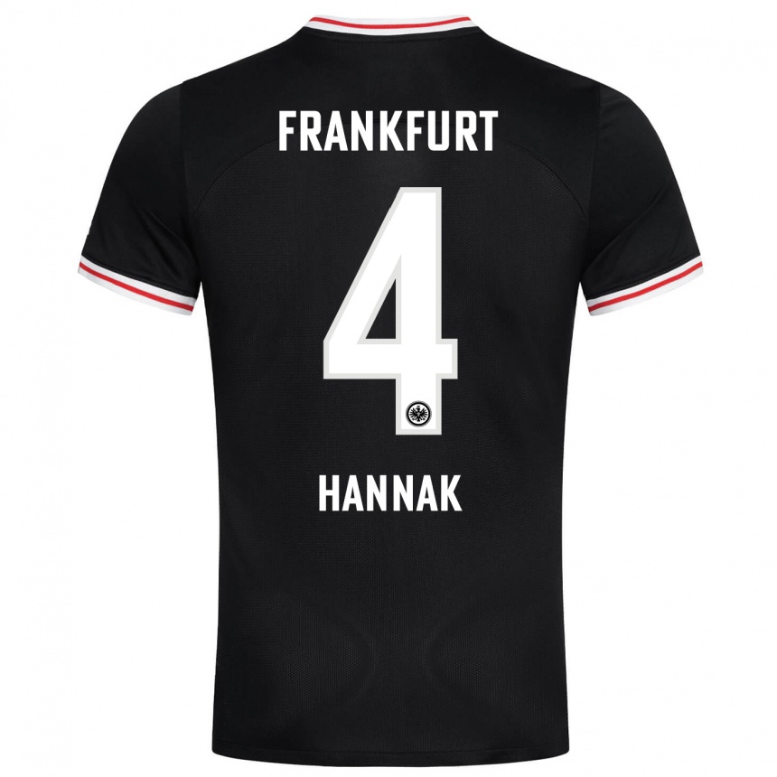 Herren Fußball Tim Hannak #4 Schwarz Auswärtstrikot Trikot 2023/24 T-Shirt Luxemburg
