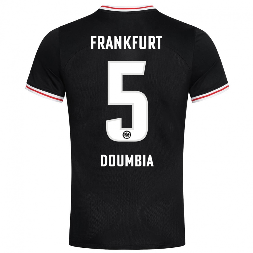 Herren Fußball Fousseny Doumbia #5 Schwarz Auswärtstrikot Trikot 2023/24 T-Shirt Luxemburg